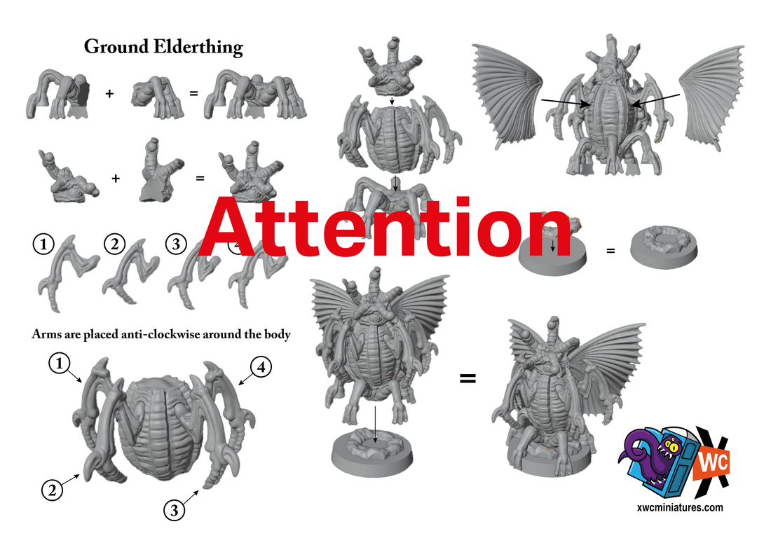 Release of the Elder Thing Set A instruction manuels